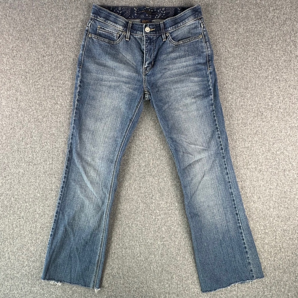 Levi's Jeans Women 6 Medium 525 Perfect Waist Boot Cut Blue Raw Hem